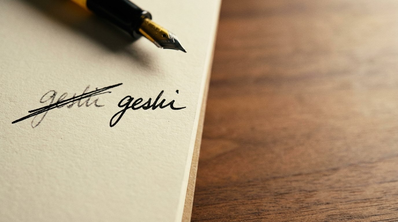 Handwritten word crossed out and rewritten.
